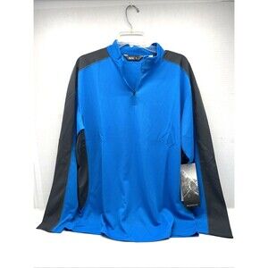 PULSE Mens Outdoor Quick Dry UV30 1/4 Zip Blue Gray LS Shirt Size XL NEW w/Tags